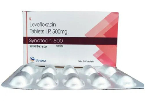  सिनोटेक -500 लेवोफ़्लॉक्सासिन 500 मिलीग्राम एंटीबायोटिक टैबलेट, 10x10 अलु अलु