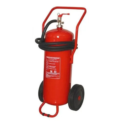 Mild Steel Trolley Mounted Dry Powder Fire Extinguisher - 40 Kg Capacity, Red & Yellow, Fire Rating 13 B, Long Life Span & Reliable for Industrial/Commercial Use