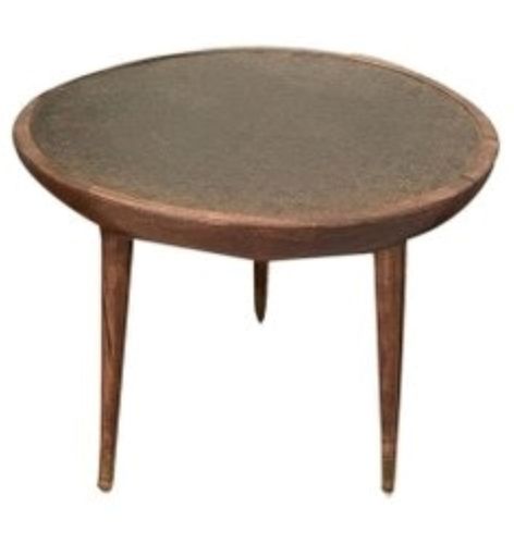 Round Plain Polished One-Piece Easy Maintain Wooden Tea Table