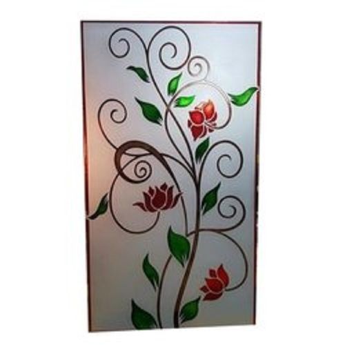 6 mm Thickness White Flower Printed Environmental Friendly Etched Glass