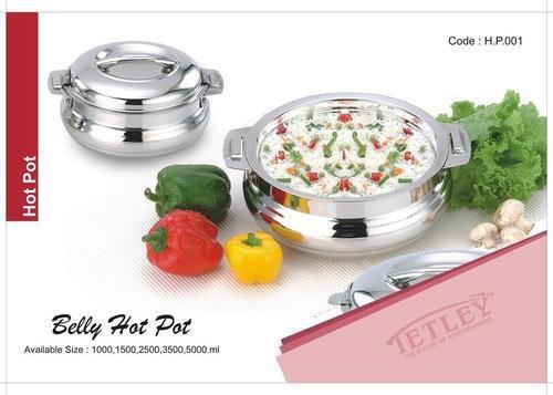 Belly Hot Pot With Stainless Steel Materials And Silver Finish