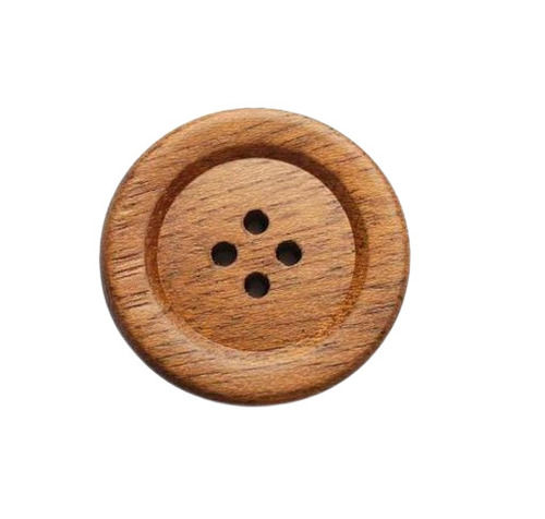 Easy To Sew Round Four Holes Flatback Plain Wooden Button (1 Inch)