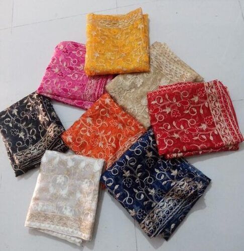 Embroidered Fancy Velvet Dupatta, 36 Inch Width And 2.5 Meter Length Dial Material: Glass