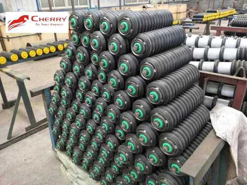 Industrial Black Rubber Conveyor Impact Roller With Good Hardness