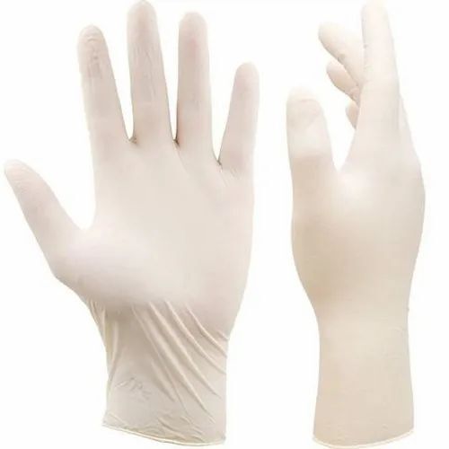 Plain White Single Use Disposable Surgical Nitrile Hand Gloves