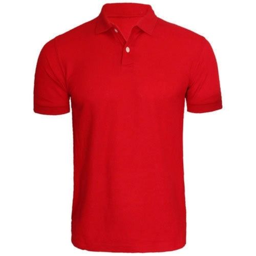 Short Sleeve Casual Wear Polo Collar Button Closure Cotton T-shirt For Boys