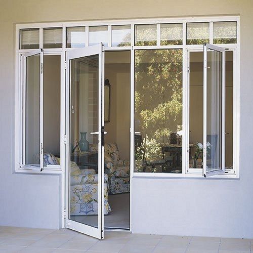 Horizontal Open Style Plain Design Finished Aluminum Balcony Entry Door Application: Exterior