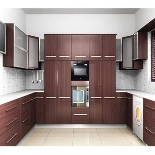 U Shape Wooden Modular Kitchen