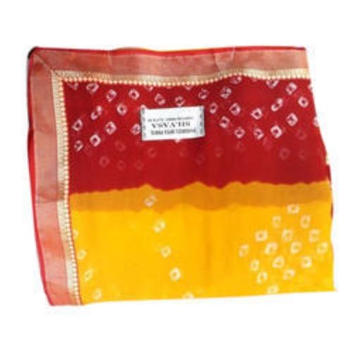 Red And Yellow Bandhani Sarees