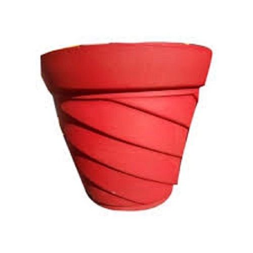 Red Concrete Flower Pot