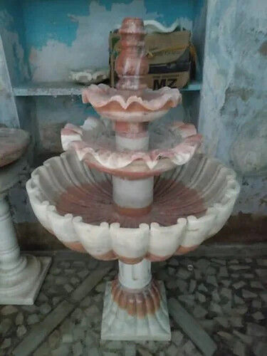 Environment Friendly Easy Installation Decorative Pink Marble Outdoor Fountain