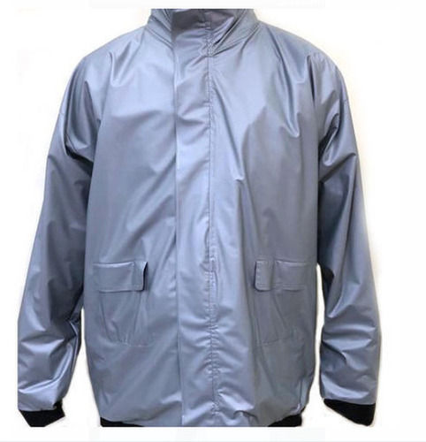 Front Double Pocket Full Sleeves Waterproof Plain Plastic Raincoat Jacket