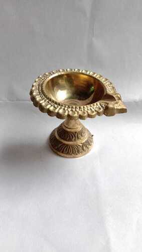 Large Size Round Golden Brass Diya For Decoration