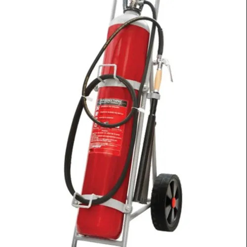 Long Life Span Sturdy Construction Trolley Type CO2 Gas Fire Extinguisher