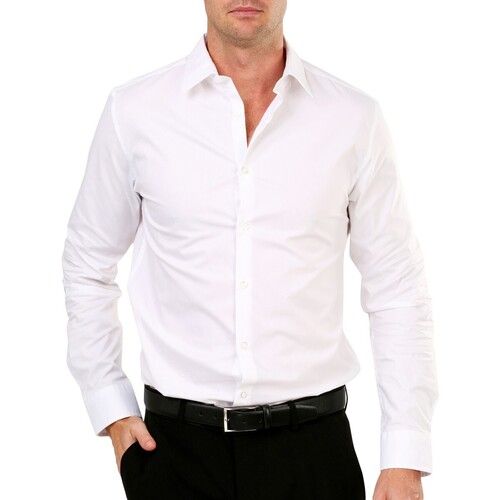 Mens Full Sleeves Plain White Formal Office Wear Shirts