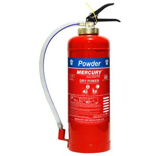 Mercury A B C Type Dry Powder Fire Extinguisher - 6 kg Capacity, 4m Discharge Range, 15 Sec Duration | Controlled Discharge, Squeeze Grip Operation, Fully Refillable, Fire Safety Compliance