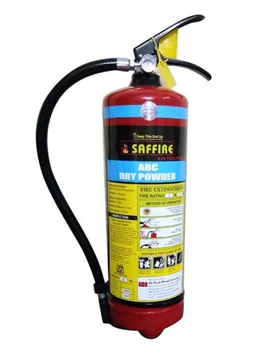Saffire ABC Fire Extinguisher - 4Kg Dry Powder Type, Reliable Mild Steel Body, Long Life Span, Easy to Use, Ideal for Office and Industrial Applications