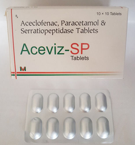 Aceviz-Sp Aceclofenac, Paracetamol And Serratiopeptidase Tablet, 10X10 Alu Alu General Medicines