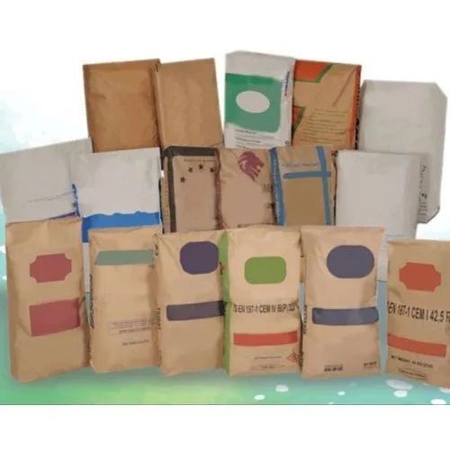 High Strength and Durable Brown HDPE Cement Paper Bag with 25 kg Capacity