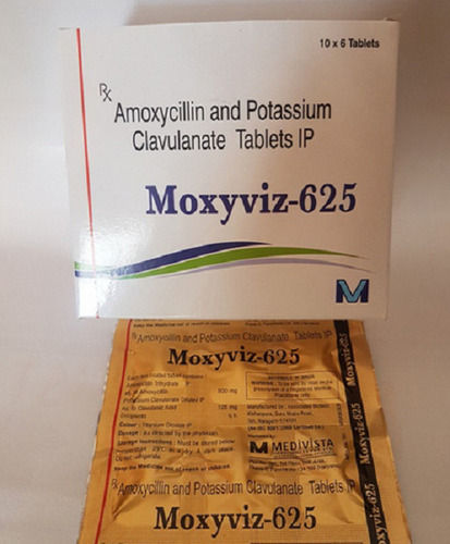 Multicolor Moxyviz-625 Amoxycillin And Potassium Clavulanate 625 Mg Antibiotic Tablet