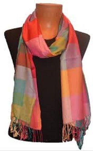 Multi Color Silk Fabric 80X200 Cm Size Printed Pattern Stylish Silk Stole  Base Material: Mild Steel