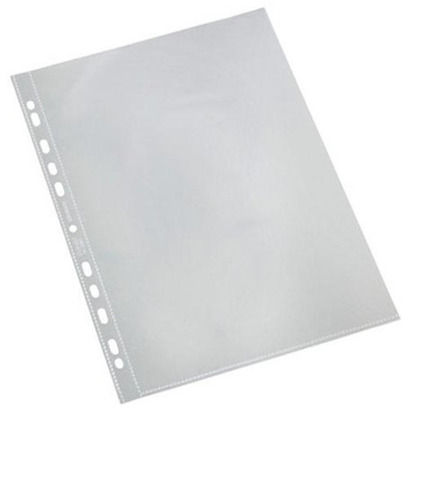 Grey Transparent A 4 Soft Plain 11 Hole Pocket File Plastic Cover