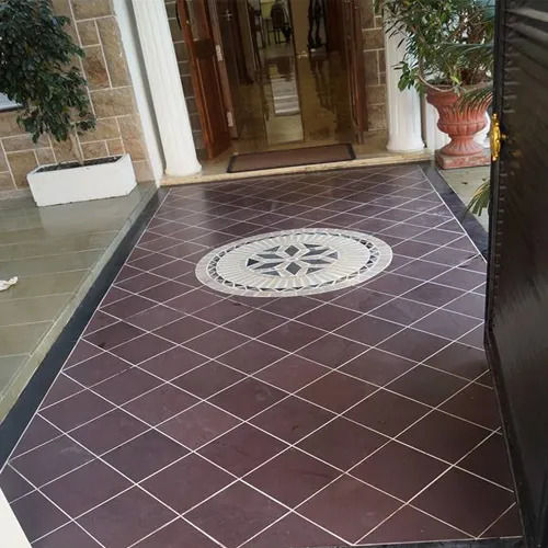 Resistant To Abrasion Brown Limestone Polished Flooring Tile (10-15 mm)