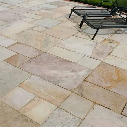 Yellow Ruggedly Constructed Eco Friendly Crack Resistance Mint Fossil Sandstone Slab