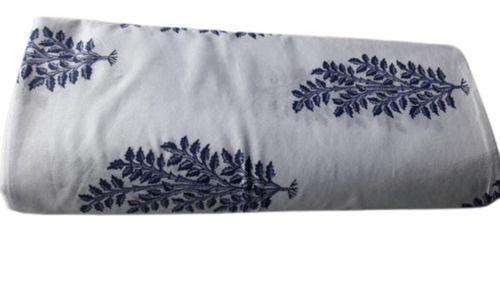 White Breathable Woven Light Weight Hand Block Printed Cotton Fabric For Textile Industries