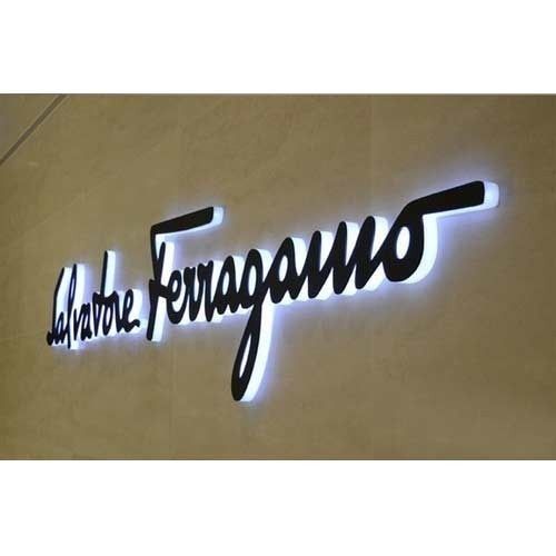 Silver Satin Electric Led Glow Sign Board For Mall And Market