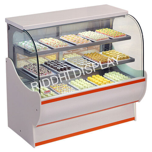 Electric Stainless Steel And Glass Coated Cold Display Counter For Bakery Use