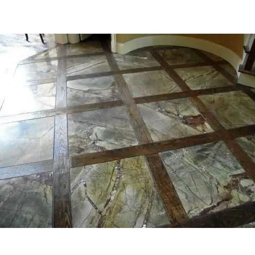 Elegant Look Dust Resistance Easy To Install Rainforest Green Flooring Marble Slab