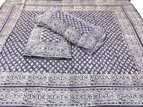 White Embroidery, Printed Kantha Bedspread