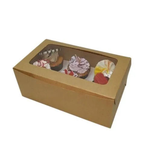 Food Grade And Light Weight 6Partition 9X6X4Inch Kraft 6 Cupcake Box Ingredients: Minerals