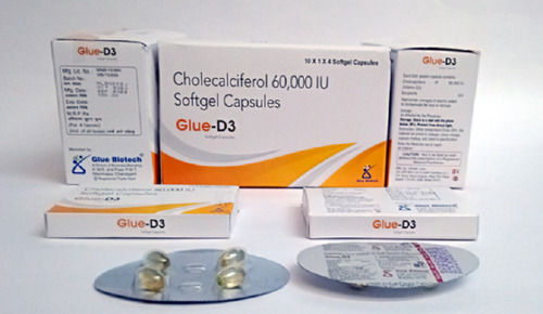 Glue-D3 Cholecalciferol 60000 IU Softgel Capsule, 10x1x4 Blister
