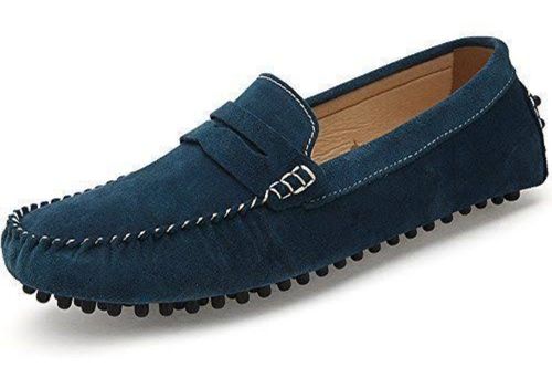 6 To 10 Inch Casual Wear Men Blue Loafer Shoes