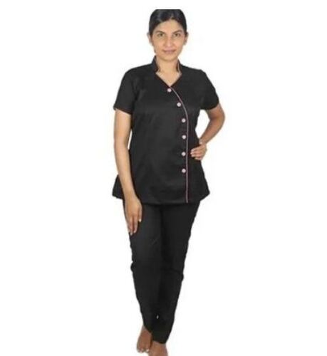 Collar Neck Regular Fit Ladies Spa Uniform - Collar Type: O-Neck