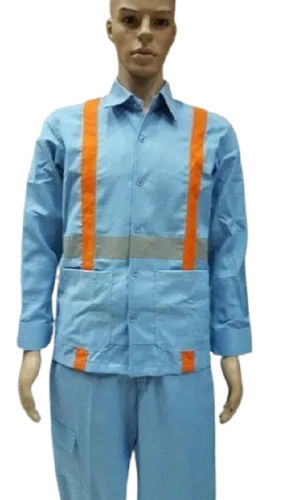 Collar Neck Washable Pure Cotton Material Full Sleeves Regular Fit Worker Uniform 