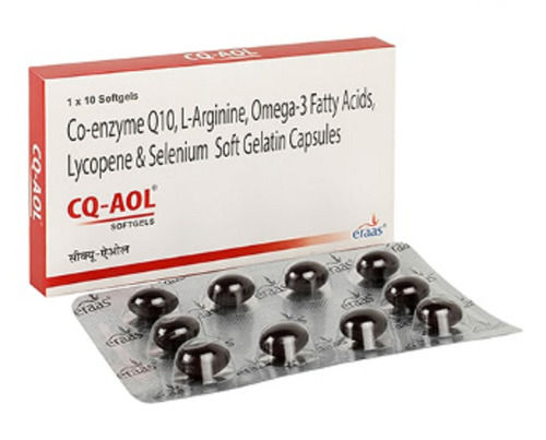 Cq-aol Co Enzyme Q10, L-arginine, Lycopene 6% Soft Gel Capsules, 10x1x10 Capsules Strips Pack