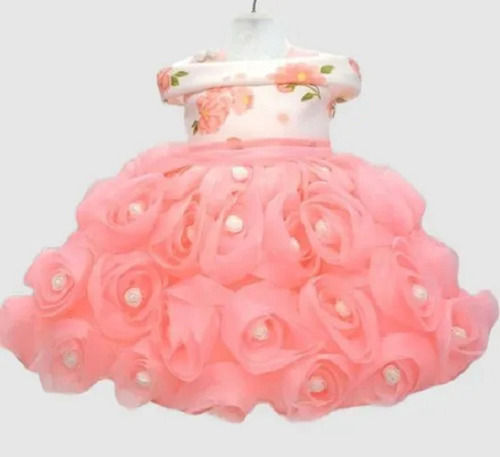 Designer Readymade Party Wear Kids Baby Frill Sleeveless Frock