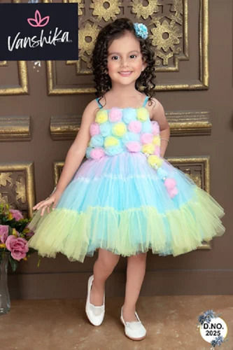 Kids Net Blue Party Wear Frock in Mumbai at best price by Haz