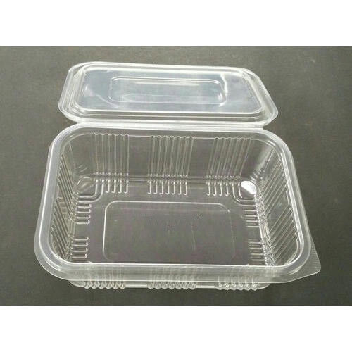 Transparent Color Plastic Hinged Box For Food Packaging