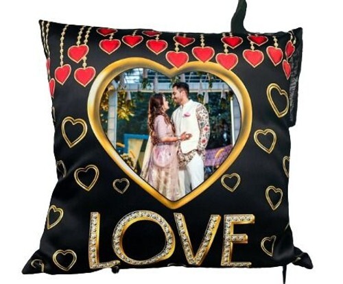 Multicolor 15X15 Inch 200 Grams Square Polyester Photo Printed Cushion