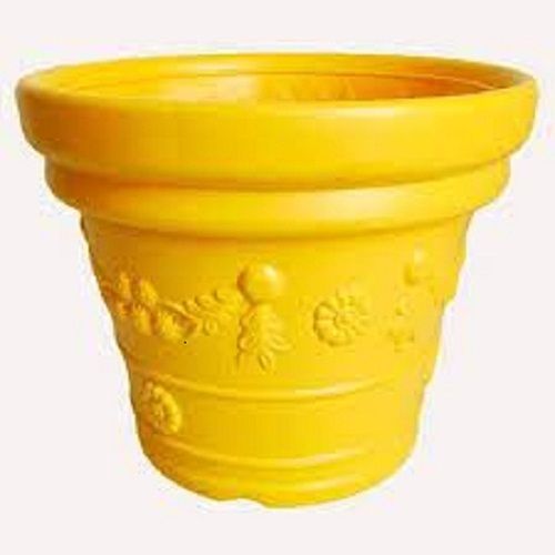 6-3 Inch Recyclable Advanced Molding Yellow Plastic Flower Pots