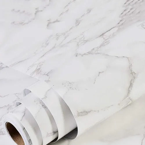 60x200 CM Decorative White Waterproof Self Adhesive PVC Marble Wallpaper