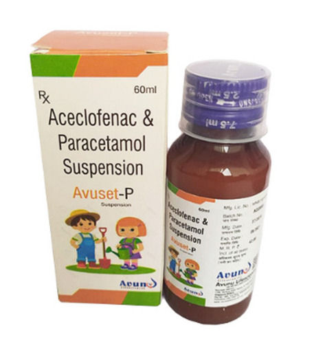  Avuset-P Aceclofenac and Paracetamol सस्पेंशन ओरल सस्पेंशन, 60ml बॉटल पैक 