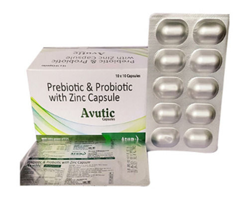 Avutic Pre Biotics And Pro Biotics With Zinc Capsules, 10*10 Capsules Strips Pack