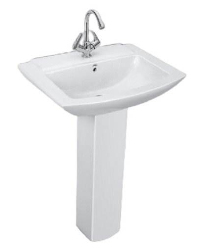 Crack Resistance Easy To Install Floor Mounted Semi Pedestal Ceramic Wash Basin