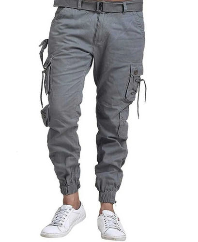 Cotton Regular Fit Joggers With Pockets - Black, जॉगर