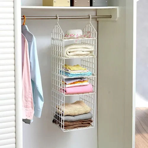 Copper Modular Plastic 5 Layer Folding Garment/Clothes Storage Racks For Home